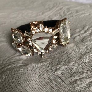 Betsy Johnson Black and gold crystal bangle